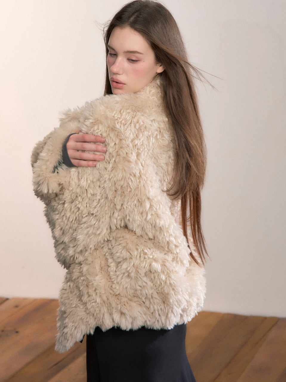 Reversible Faux Fur &amp; PU Leather Jacket