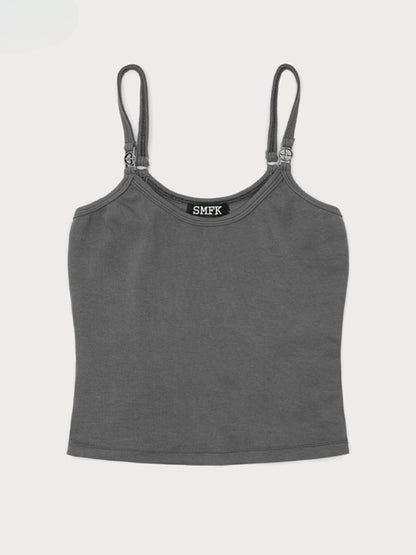 Solid-Color Simple Base Layer Slim-Fit Sports Camisole
