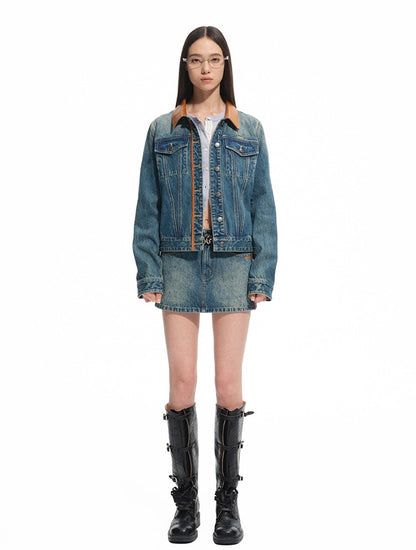 &quot;Savanna Series&quot; Washed Panel Denim Jacket - CHINASQUAD