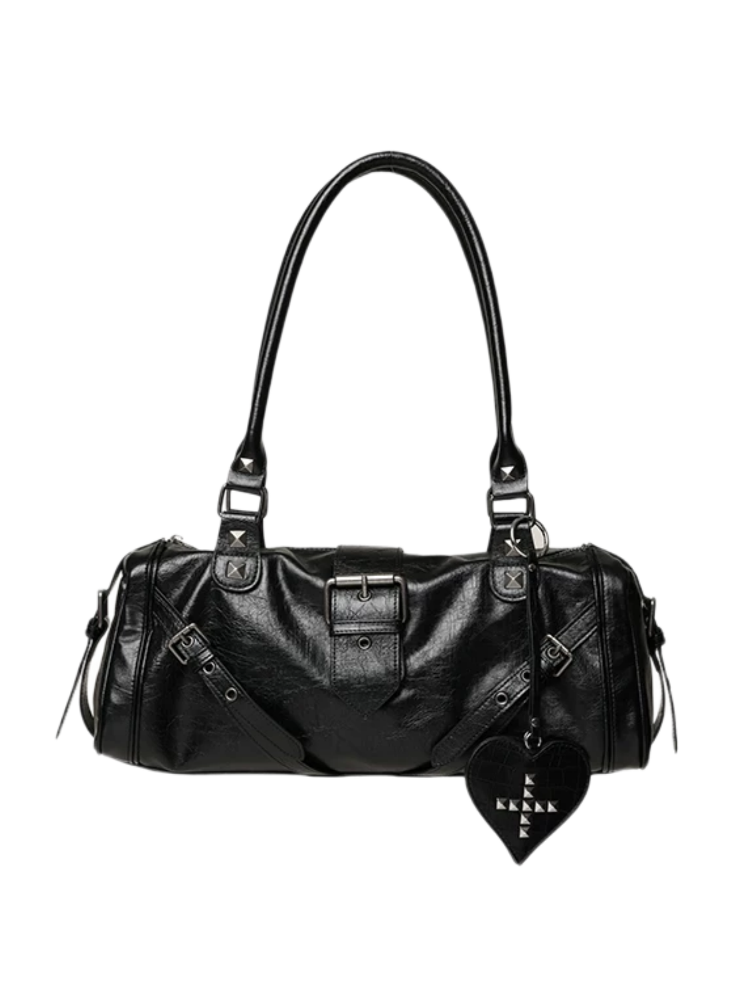 Vintage Rivet-Detail Large Capacity Shoulder Bag