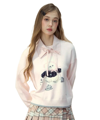 Bunny Diary Collar Sweater