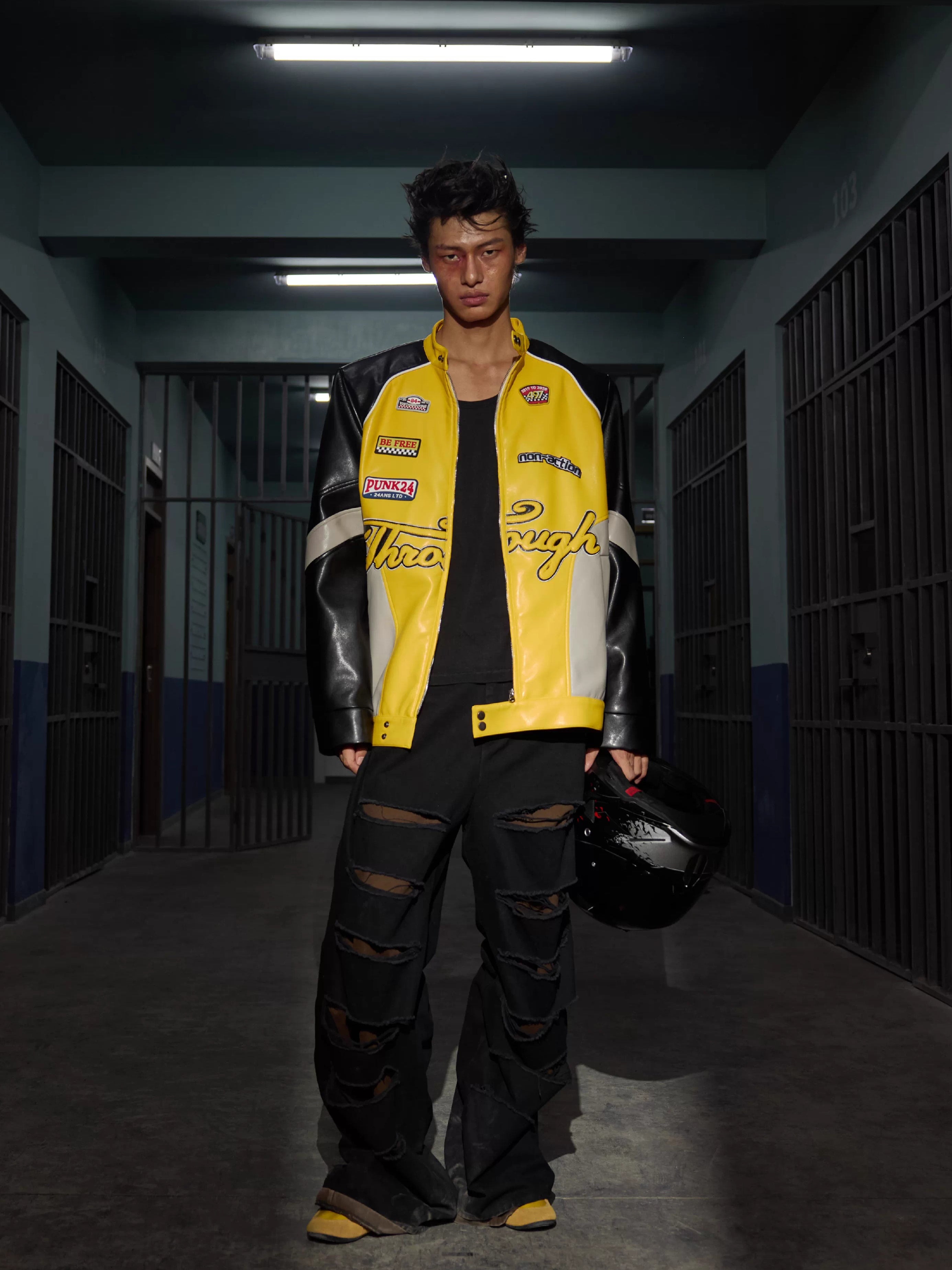 Heavy Embroidered Graphic Denim Baseball Cap