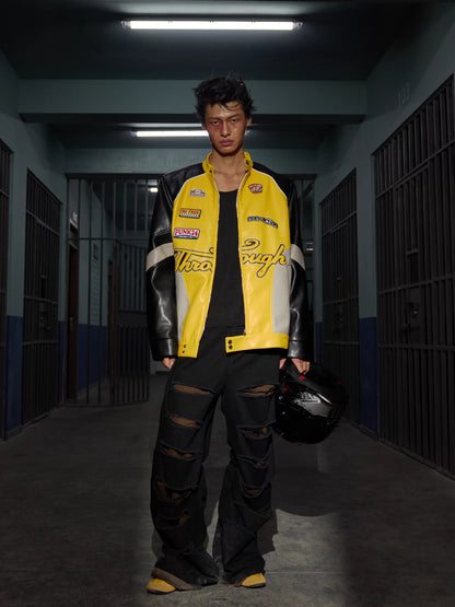 Heavy Embroidered Graphic Denim Baseball Cap