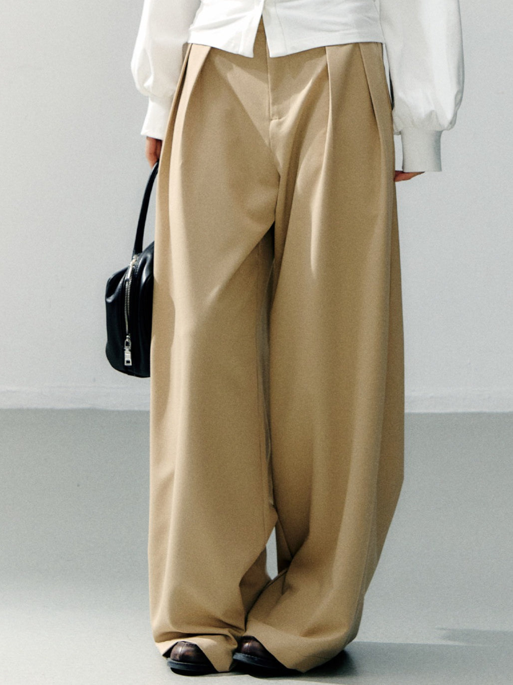 Detachable Lace-Trim Relaxed Tailored Trousers