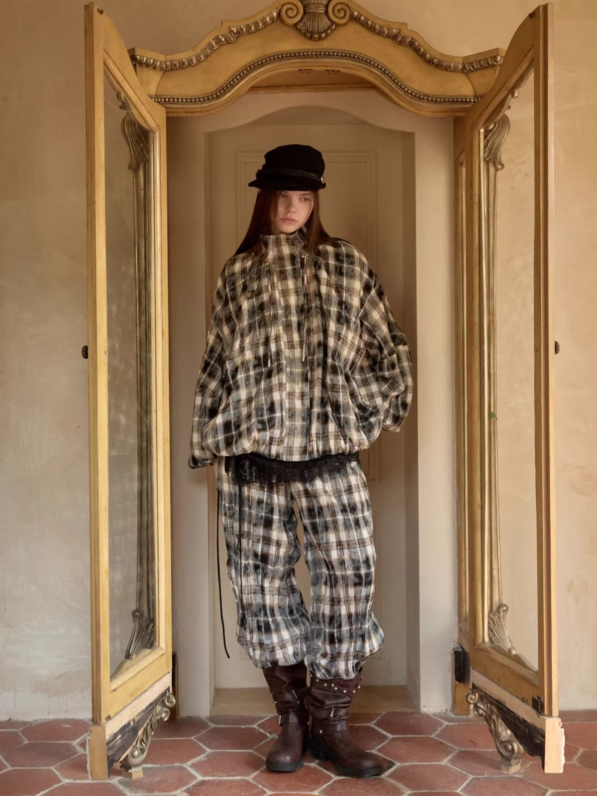 Multi-Strap Studded Mid-Calf Biker Boots