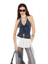 Cross Backless Fishbone Corset V-Neck Tank Top - CHINASQUAD