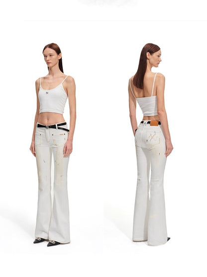 Polar Flare Stretch Denim Pants