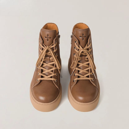 Compass Heritage Retro Leather High-Top Sneakers