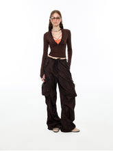 Low-rise Pleated Cargo Pants - CHINASQUAD