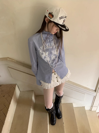 Color-Block Corduroy Embroidered Trucker Cap