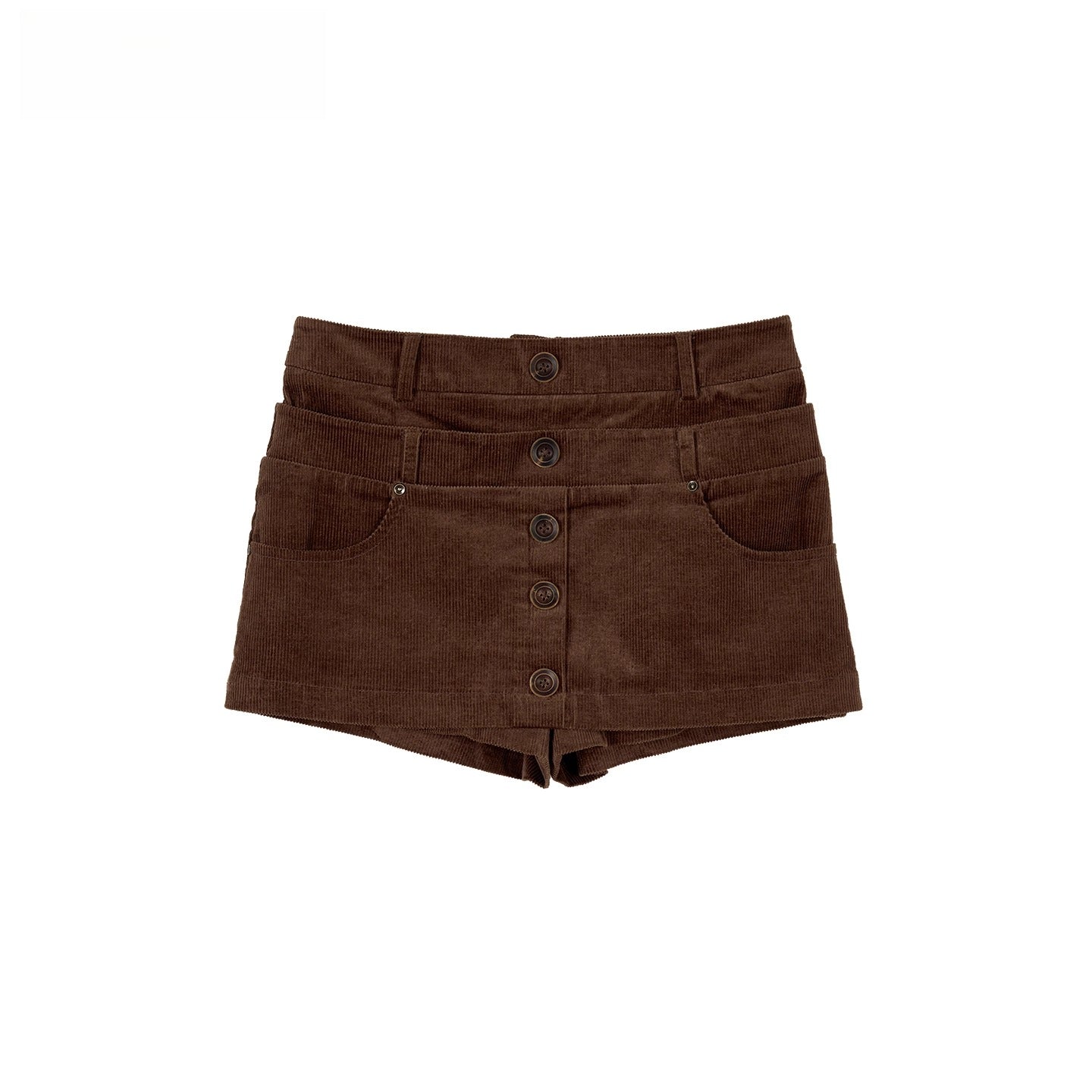 Corduroy Multi-Waistband Mini Skirt