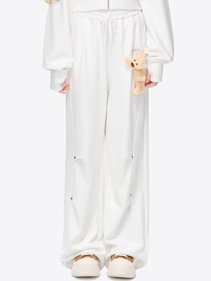 Panel-Structured Wide-Leg Lounge Pants