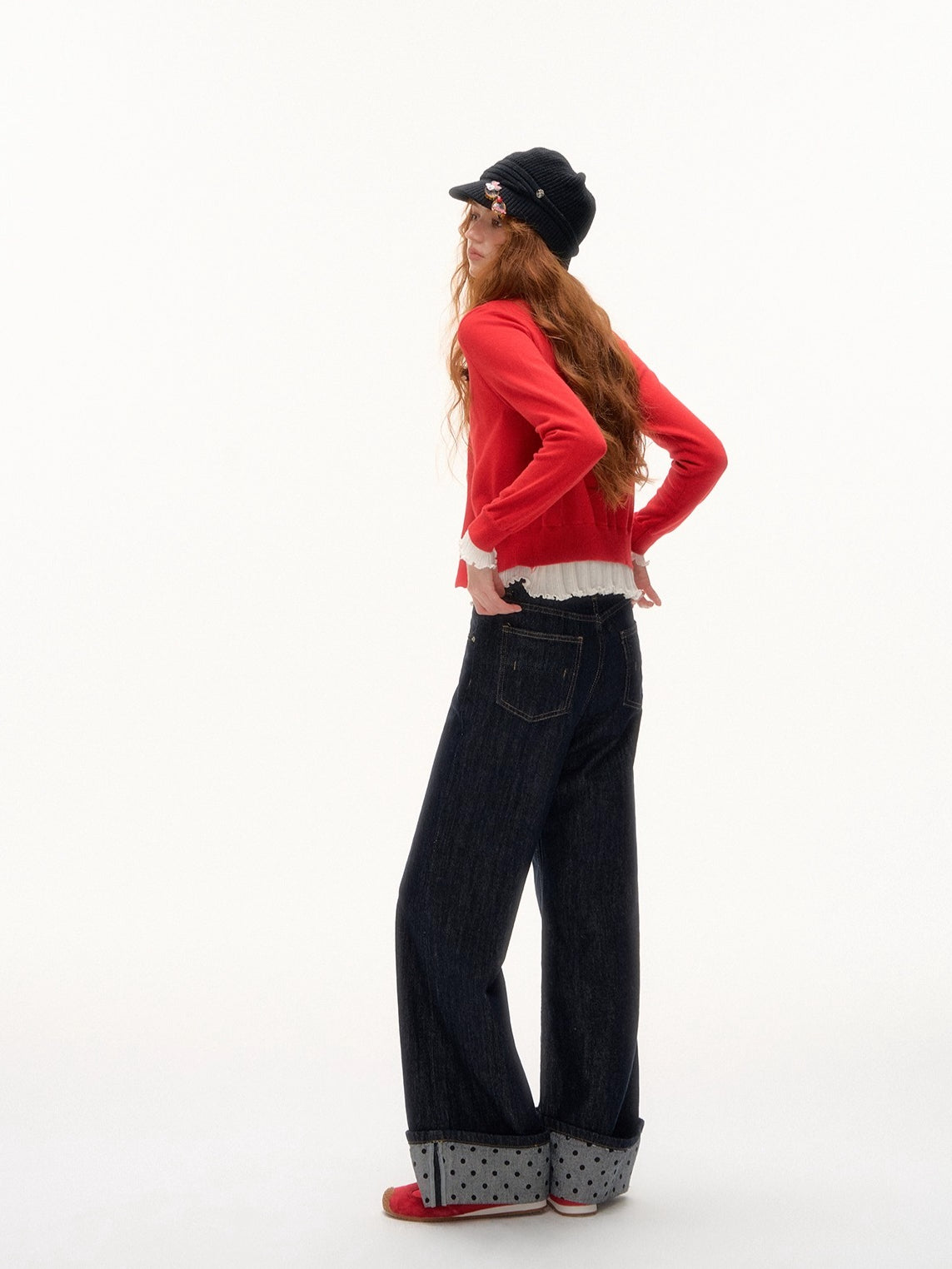 Contrast Layered-Effect Knit Cardigan