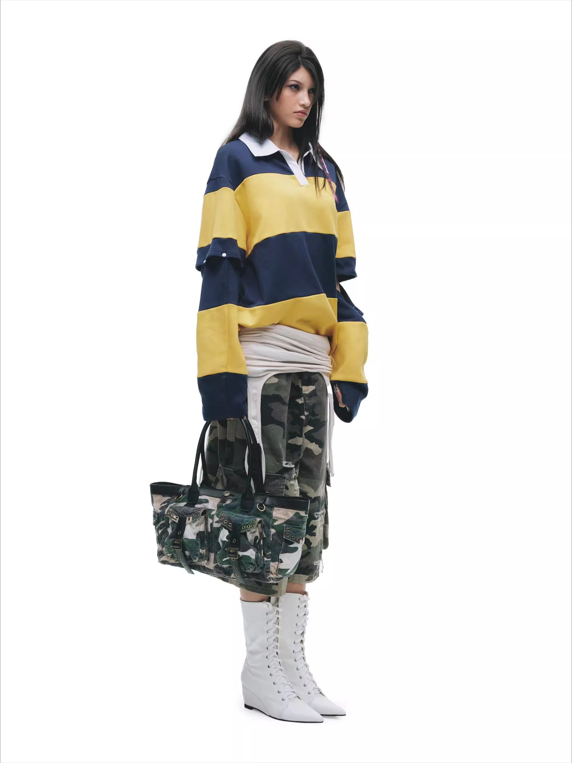 Detachable Patchwork Oversized T-Shirt