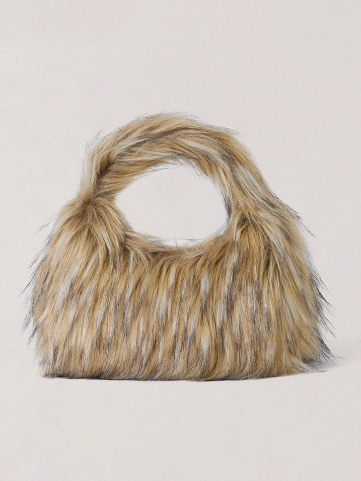 Cross Relic Faux Fur Stone Bag