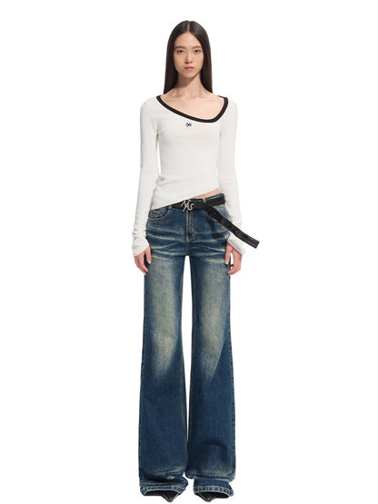 Natural Waist Fitted Straight Jeans - CHINASQUAD