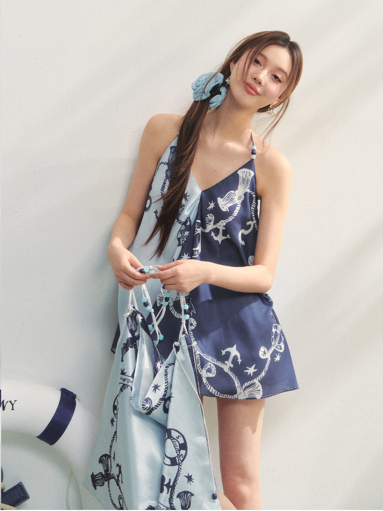 Beaded Print One-Shoulder Bag