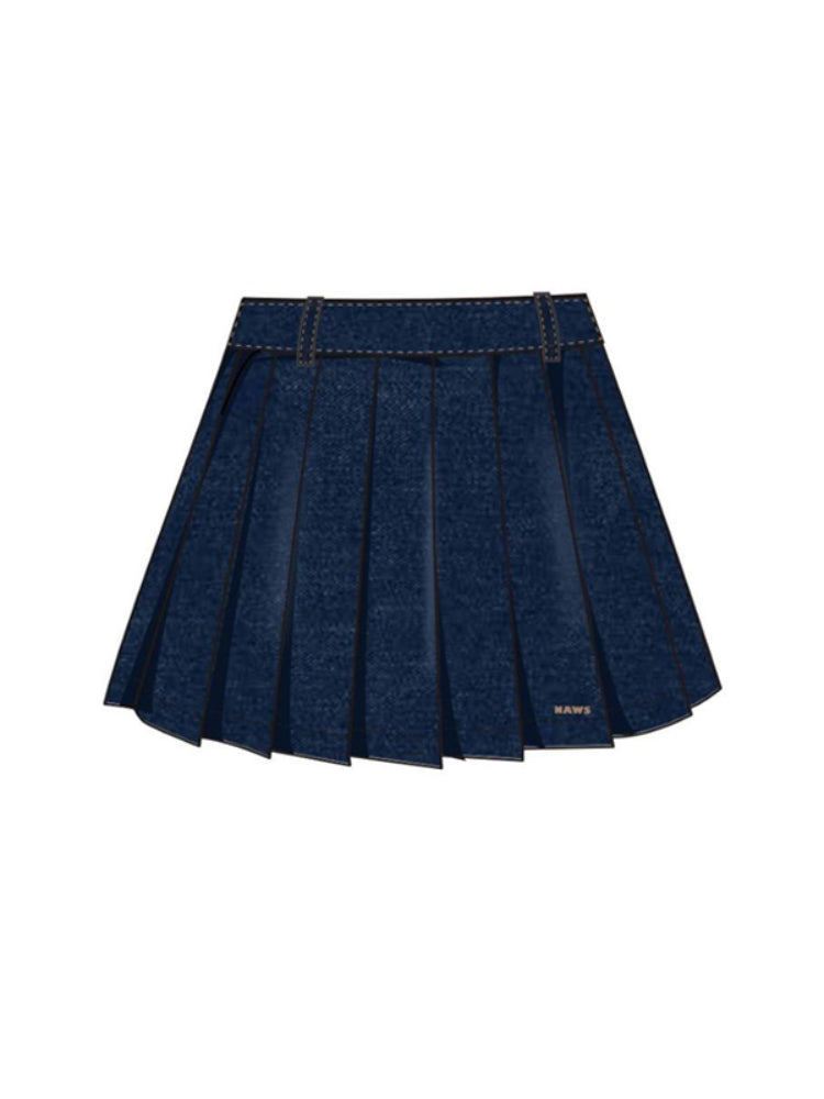 High-Waisted A-Line Short Denim Skirt