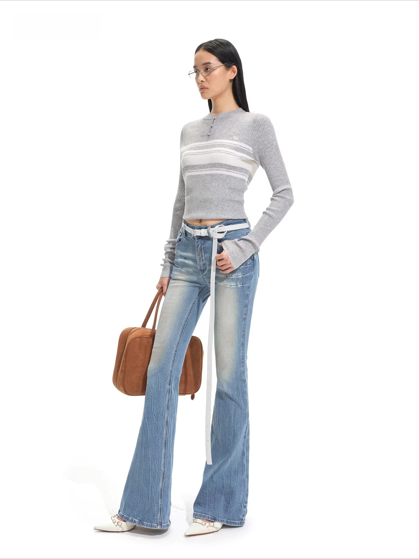 Sculpted Flare Denim Pants