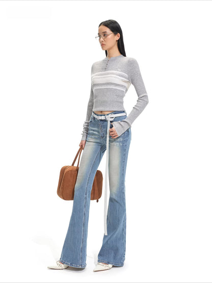 Sculpted Flare Denim Pants