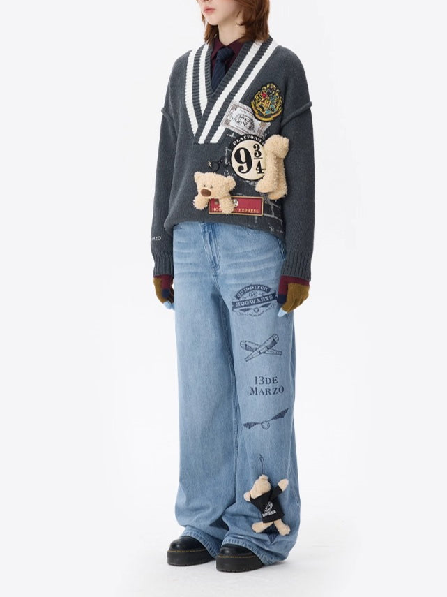Quidditch Printed Straght-Leg Jeans – CHINASQUAD