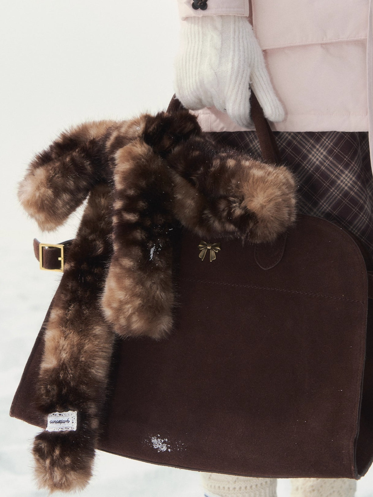 Fuzzy Bambi-Inspired Faux Fur Scarf