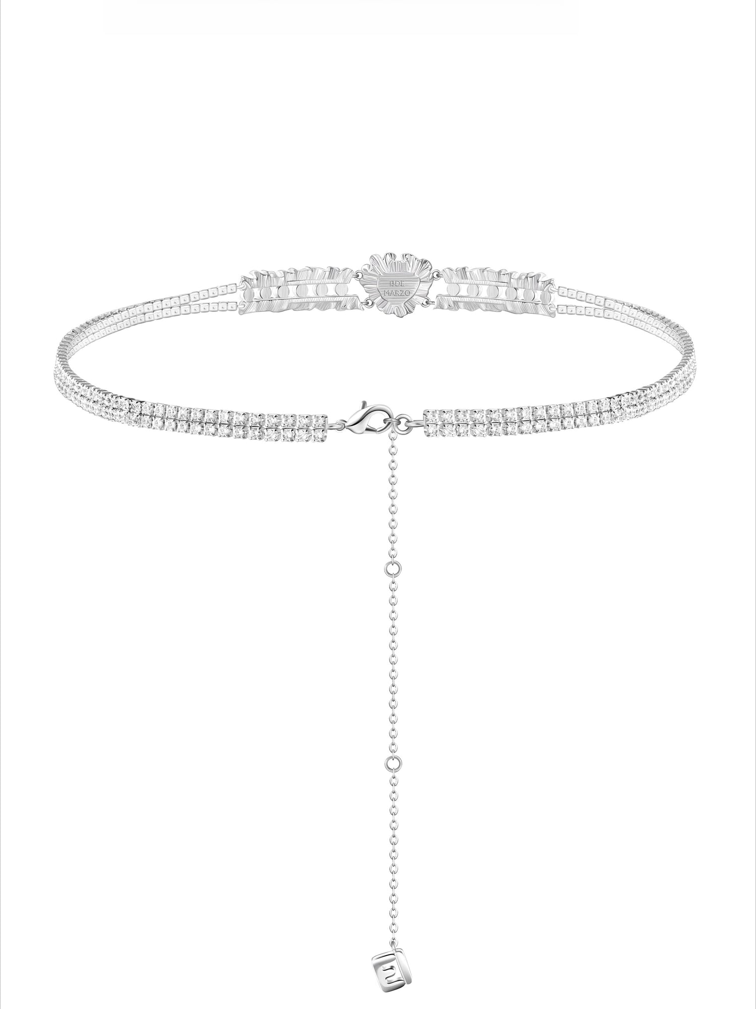 Heart-Trim Pearl Velvet Pendant Necklace