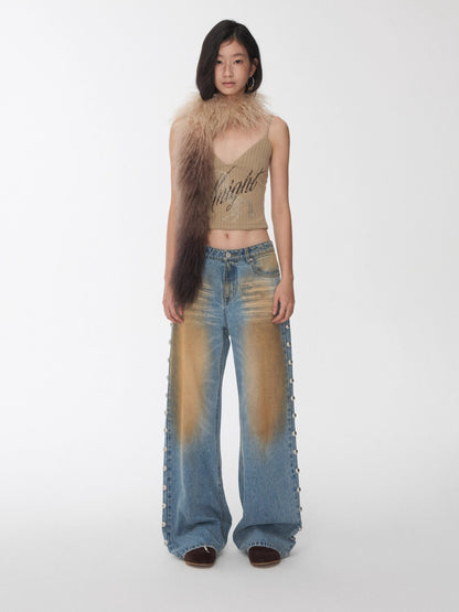 Riveted Vintage Washed Straight-Leg Jeans