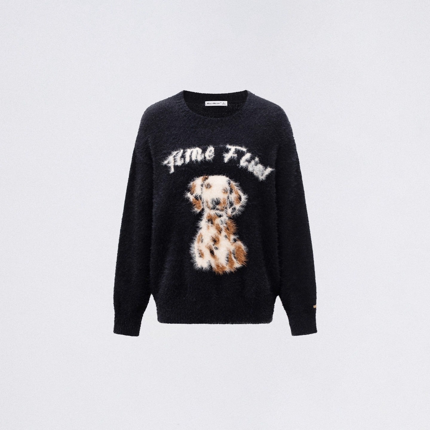 Cartoon Puppy Plush Knit Sweater