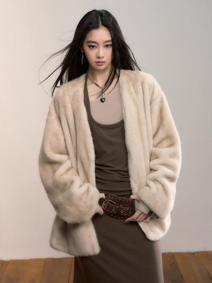 Contrast-Panel Off-Shoulder Layered Maxi Dress