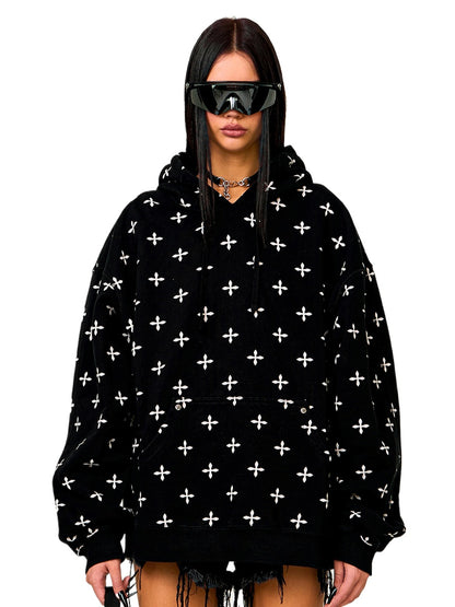 Black Garden Oversized Hoodie