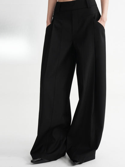 Relaxed Wide-Leg Tailored Trousers
