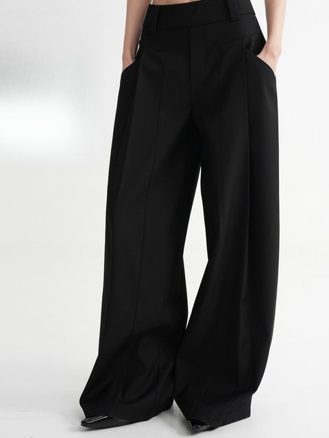 Relaxed gesneden pantalon met wijde pijpen