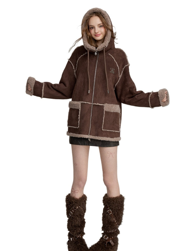 Thick Warm Faux Fur Hoodie Jacket - CHINASQUAD