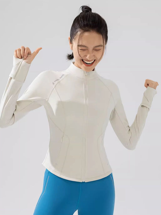 Half-high Equestrian Collar Angular Shoulder Yoga Jacket