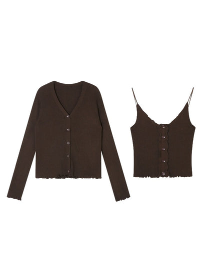 Ruffle Versatile Knitted Cardigans