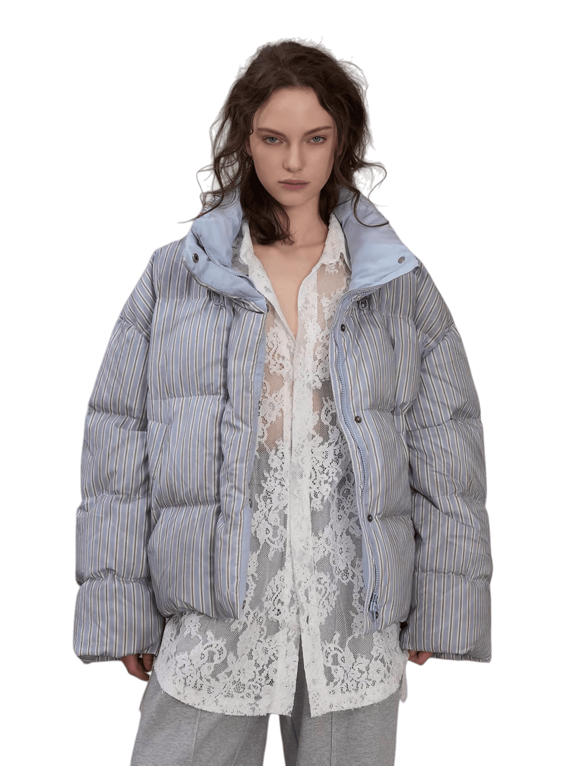 Spray-Dyed Panelled Down Jacket