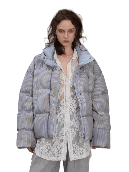 Spray-Dyed Panelled Down Jacket