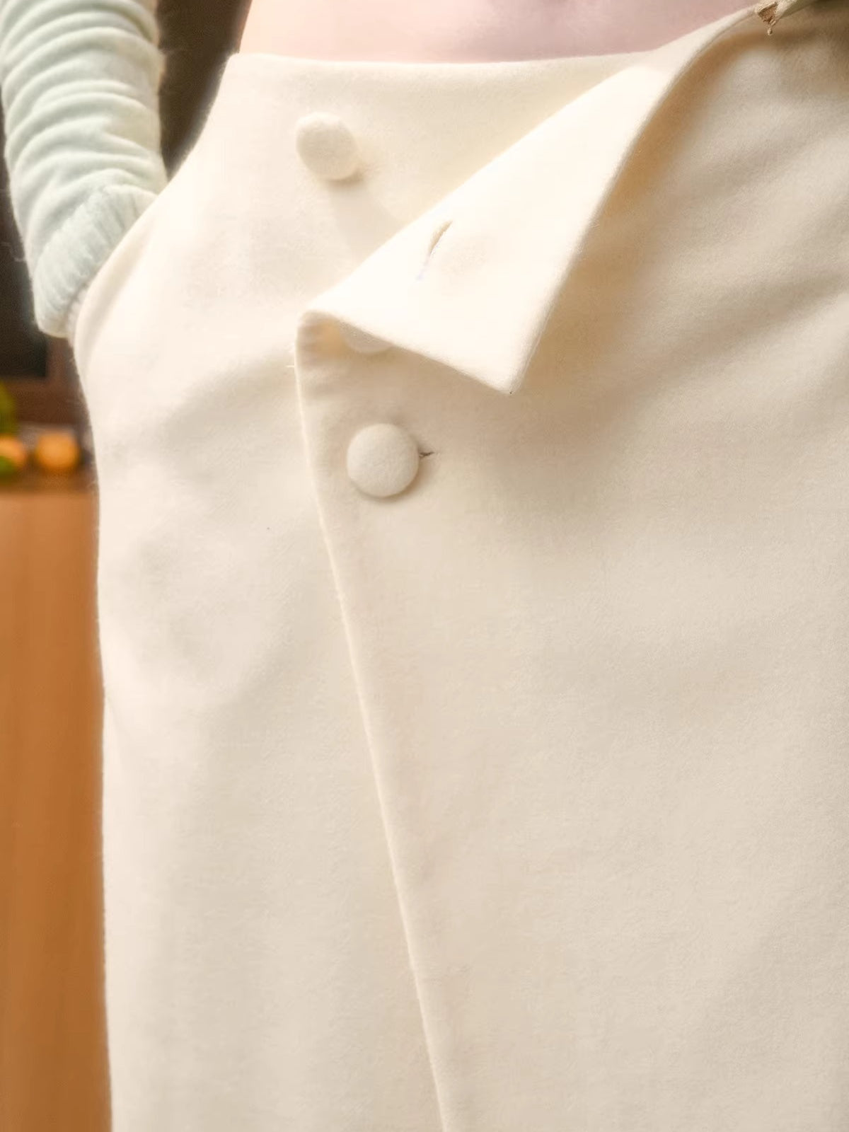 Fluffy Wool-Blend Knit Skirt