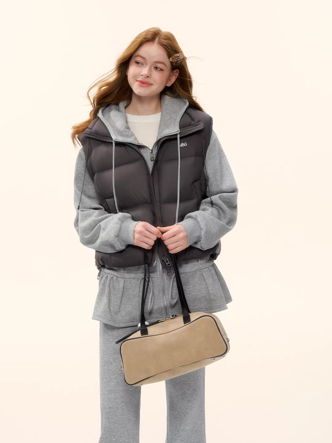 White Duck Down Puffer Stand-Collar Vest