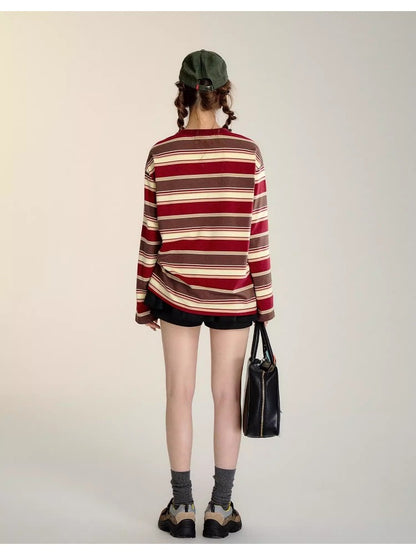 Red Striped Long-sleeve T-shirt