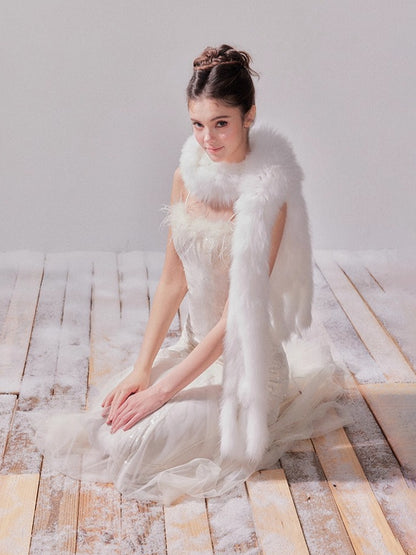 Starlit Pearl Sequin Mesh Mermaid Gown