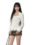White Lace Slim-Fit Long-Sleeve Shirt - CHINASQUAD