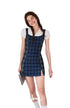 Plaid Patchwork Suspender Dress - CHINASQUAD