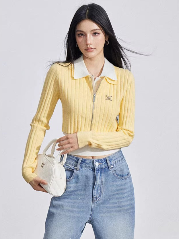 Colorblock Knit Two-Piece Set