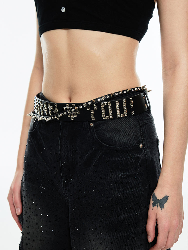 Punk Style Studded Leather Belt