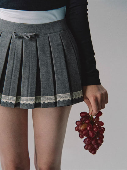 Vintage Preppy Low-Rise Pleated Mini Skirt