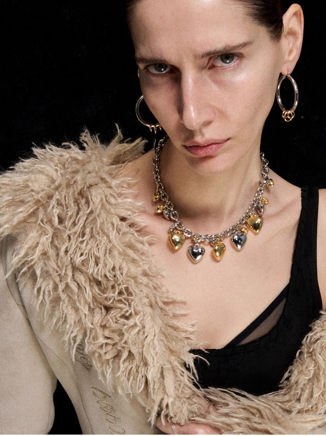 Two-Tone Triple Hoop Earrings