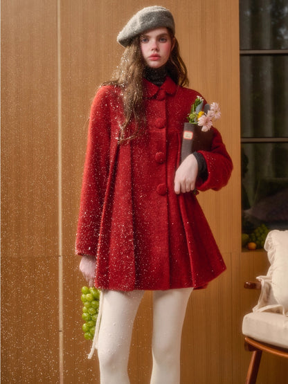 Little Red Hood Winter Knit Cape