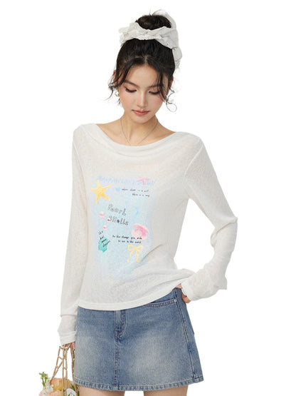 Pile Collar Lace Fake Two-piece Sunscreen T-shirt